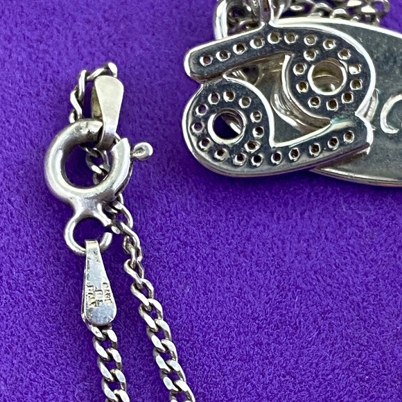 💛 Sterling Silver Zodiac Cancer Necklace - Picture 4 of 5